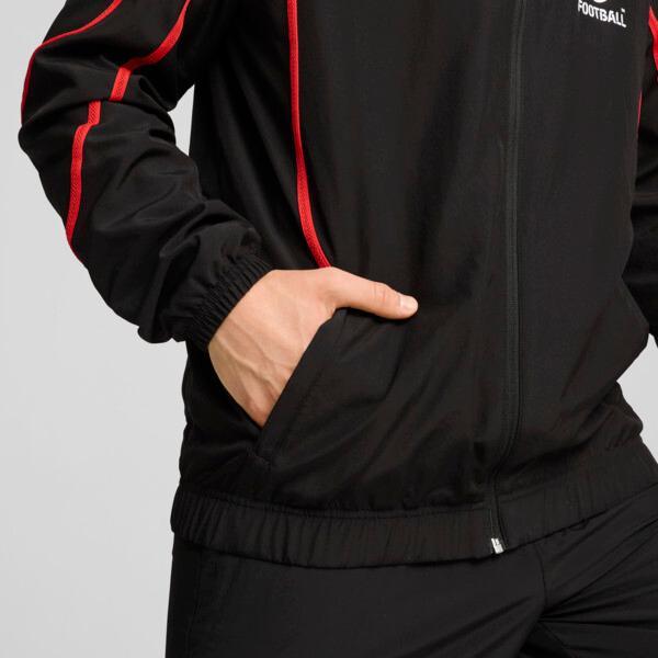 PUMA AC Milan Pre-Match Men's Woven Soccer Jacket in Black/For All Time Red Product Image