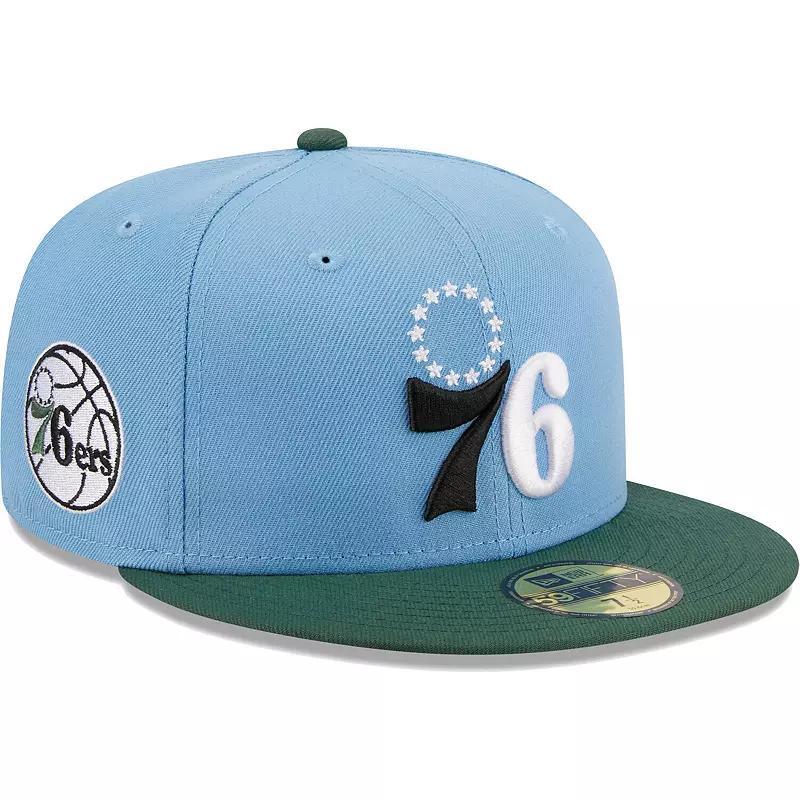 Mens New Era Light Blue/Green Philadelphia 76ers Two-Tone 59FIFTY Fitted Hat Product Image