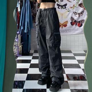 High-Waist Cargo Wide-Leg Pants Product Image