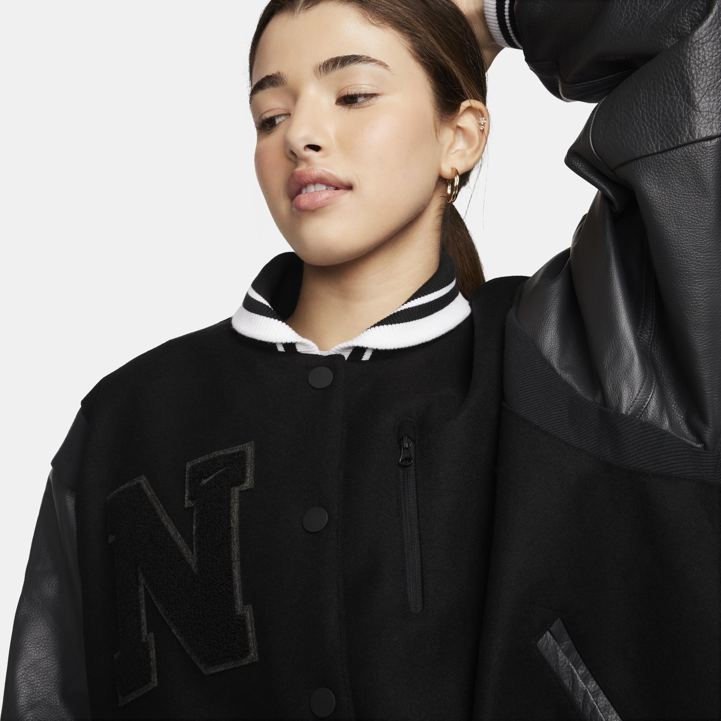 Womens Nike Sportswear Oversized Wool Destroyer Jacket Product Image