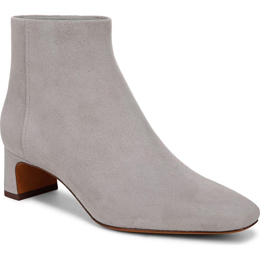 Silvana Suede Zip Booties In Fog Gray Product Image