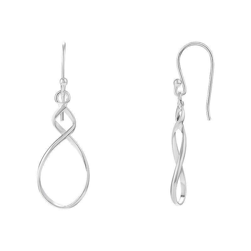 Sterling Silver Twist Teardrop Earrings, Womens Product Image