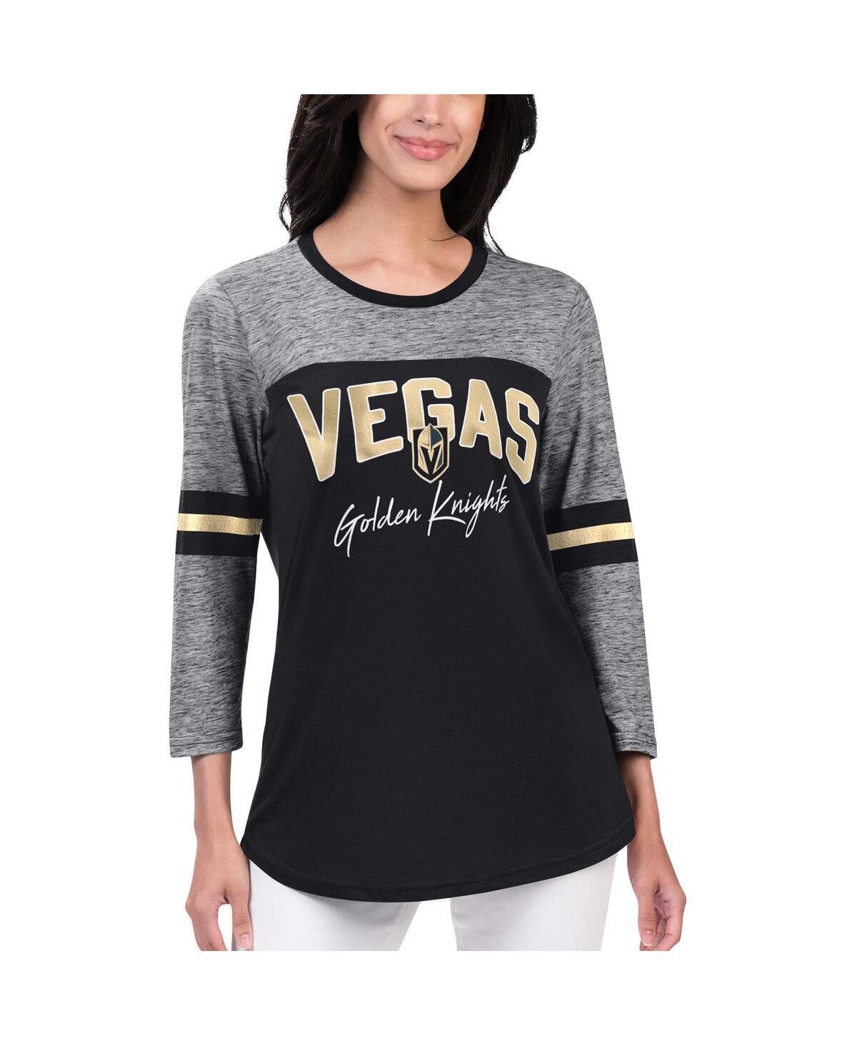 Womens G-iii 4Her by Carl Banks Black Vegas Golden Knights Play The Game 3/4-Sleeve T-shirt Product Image