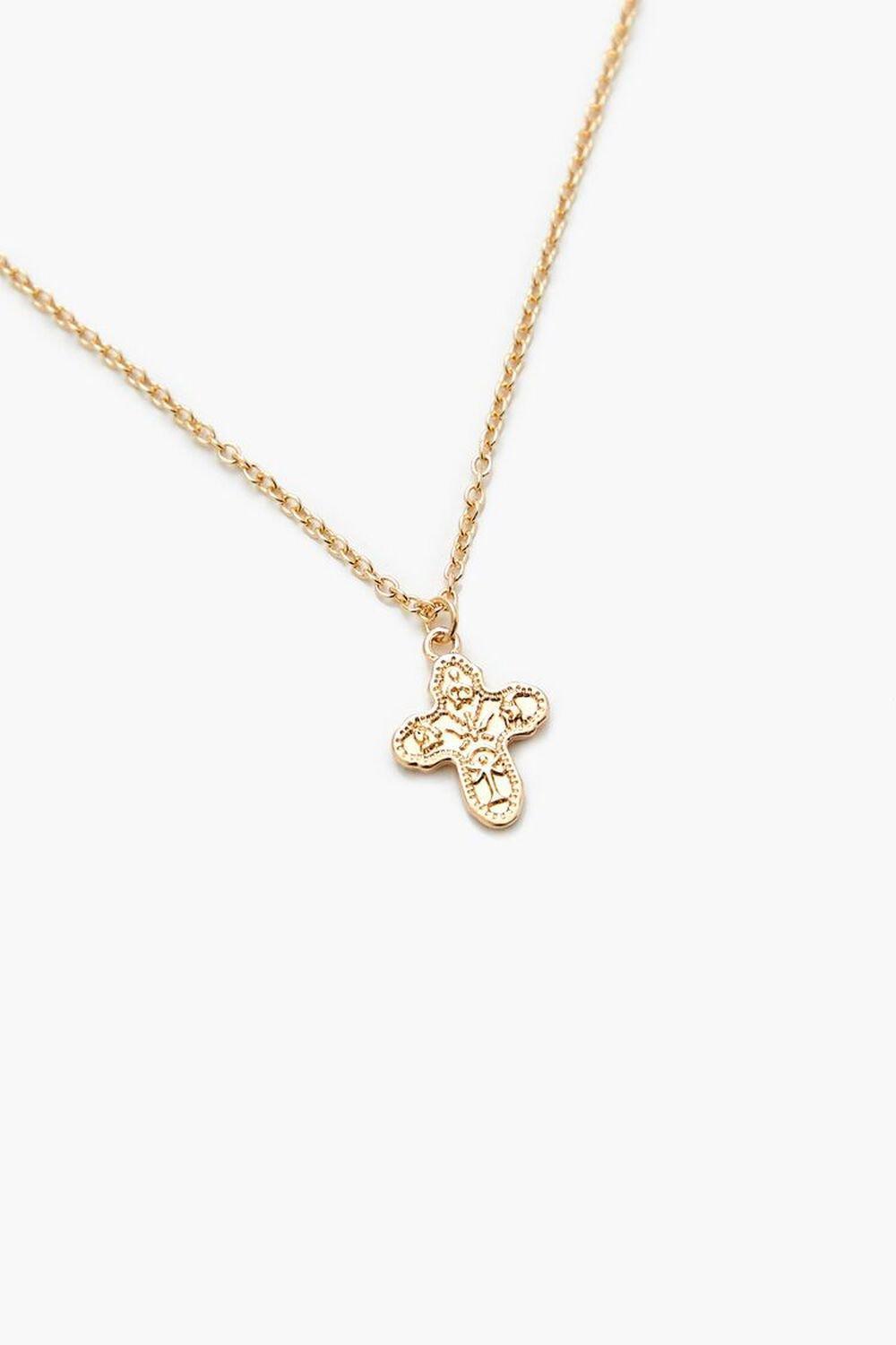 Etched Cross Charm Necklace | Forever 21 Product Image