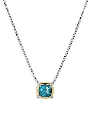 Womens Petite Chtelaine Pendant Necklace With 18K Gold Bezel & Pav Diamonds Product Image