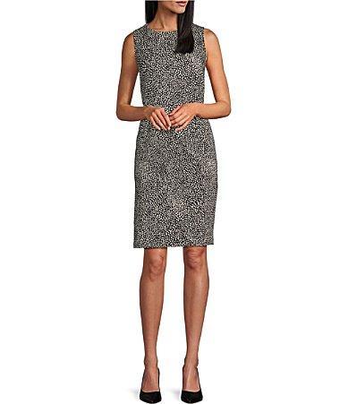 Anne Klein Dot Print Sleeveless Sheath Dress Product Image