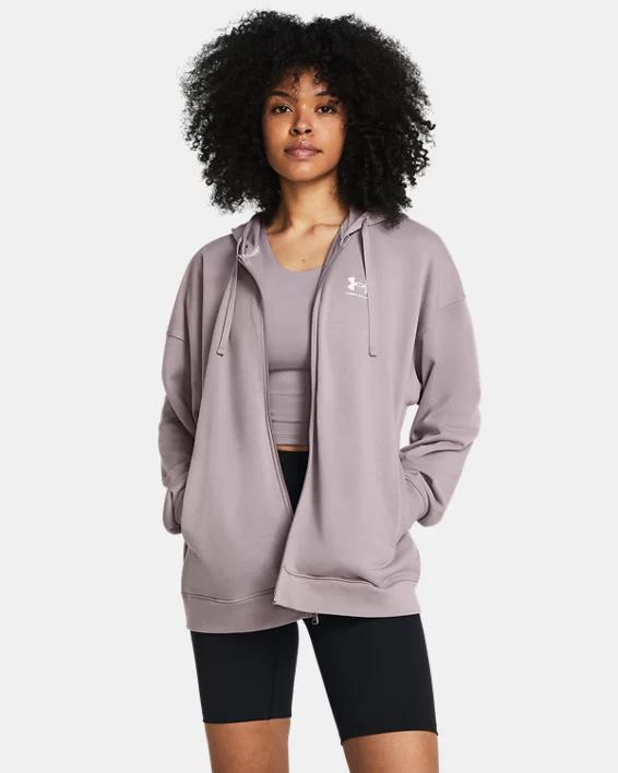 Women's UA Rival Terry Oversized Full-Zip Hoodie Product Image