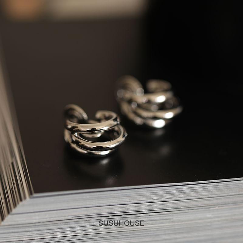 Layered Alloy Ear Cuff / Huggie Earring Product Image