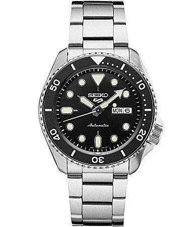 Seiko Mens Automatic 5 Sports Stainless Steel Bracelet Watch 43mm Product Image