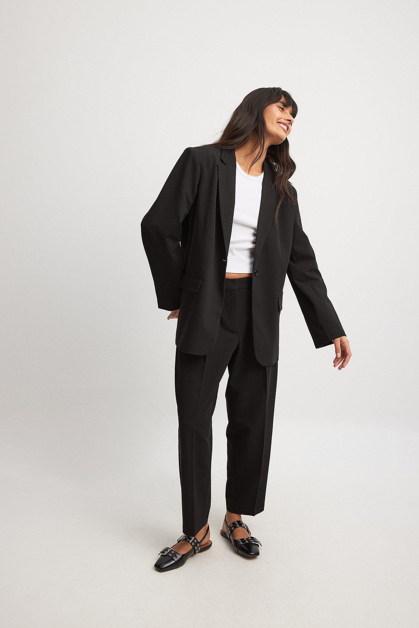 Cropped Mid Waist Suit Pants product image