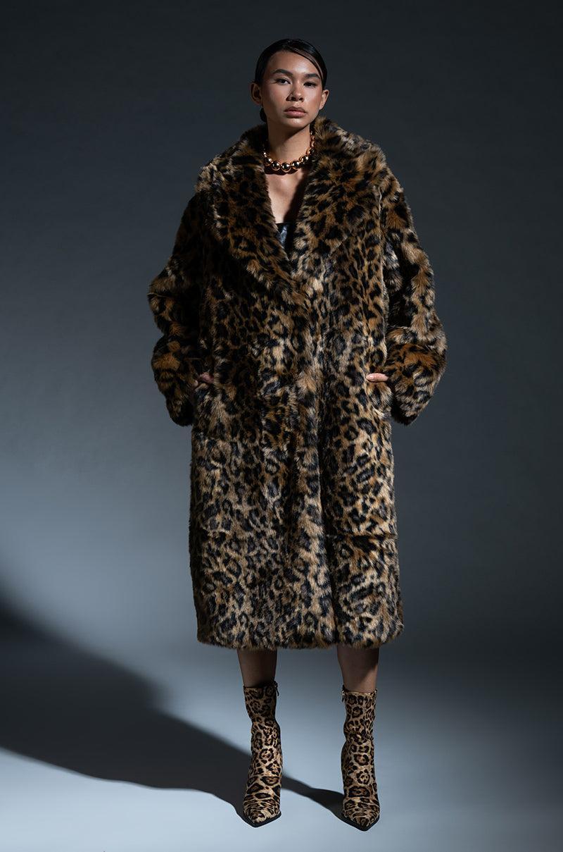 CATTY FAUX FUR LEOPARD COAT Product Image