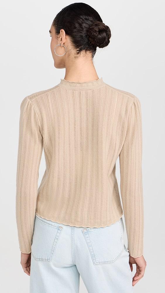 FRAME Ruffle Neck Cashmere Cardi | Shopbop Product Image