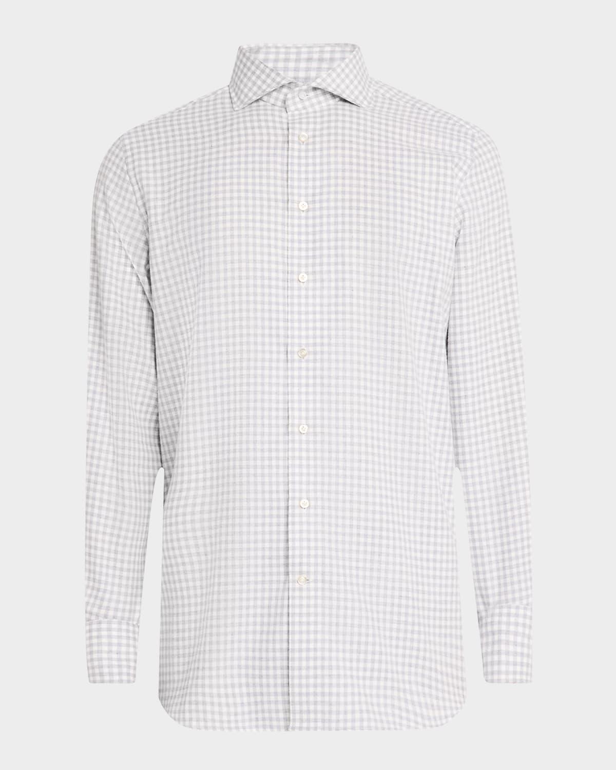 Mens Gingham Brushed Twill Sport Shirt Product Image