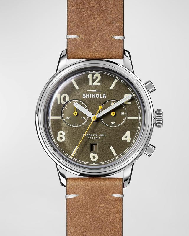 Mens Watch: Traveler 2 Eye Chrono 42Mm, British Tan Leather Strap Product Image