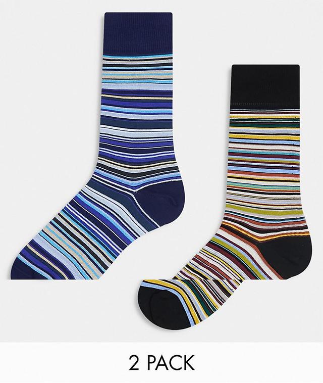 Paul Smith Signature Stripes 2 Pack Socks Multi One Size Product Image