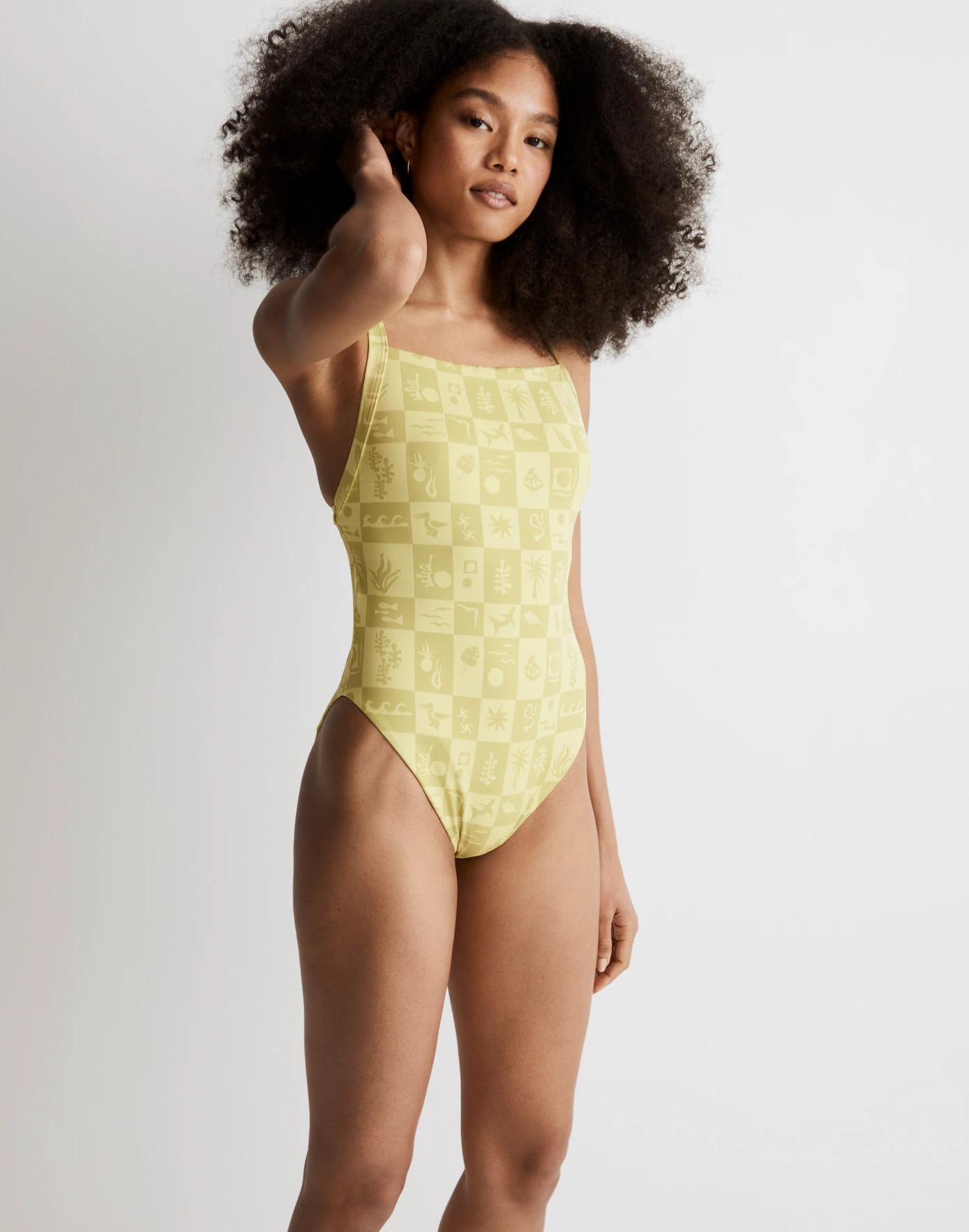 Square-Neck One-Piece Swimsuit Product Image