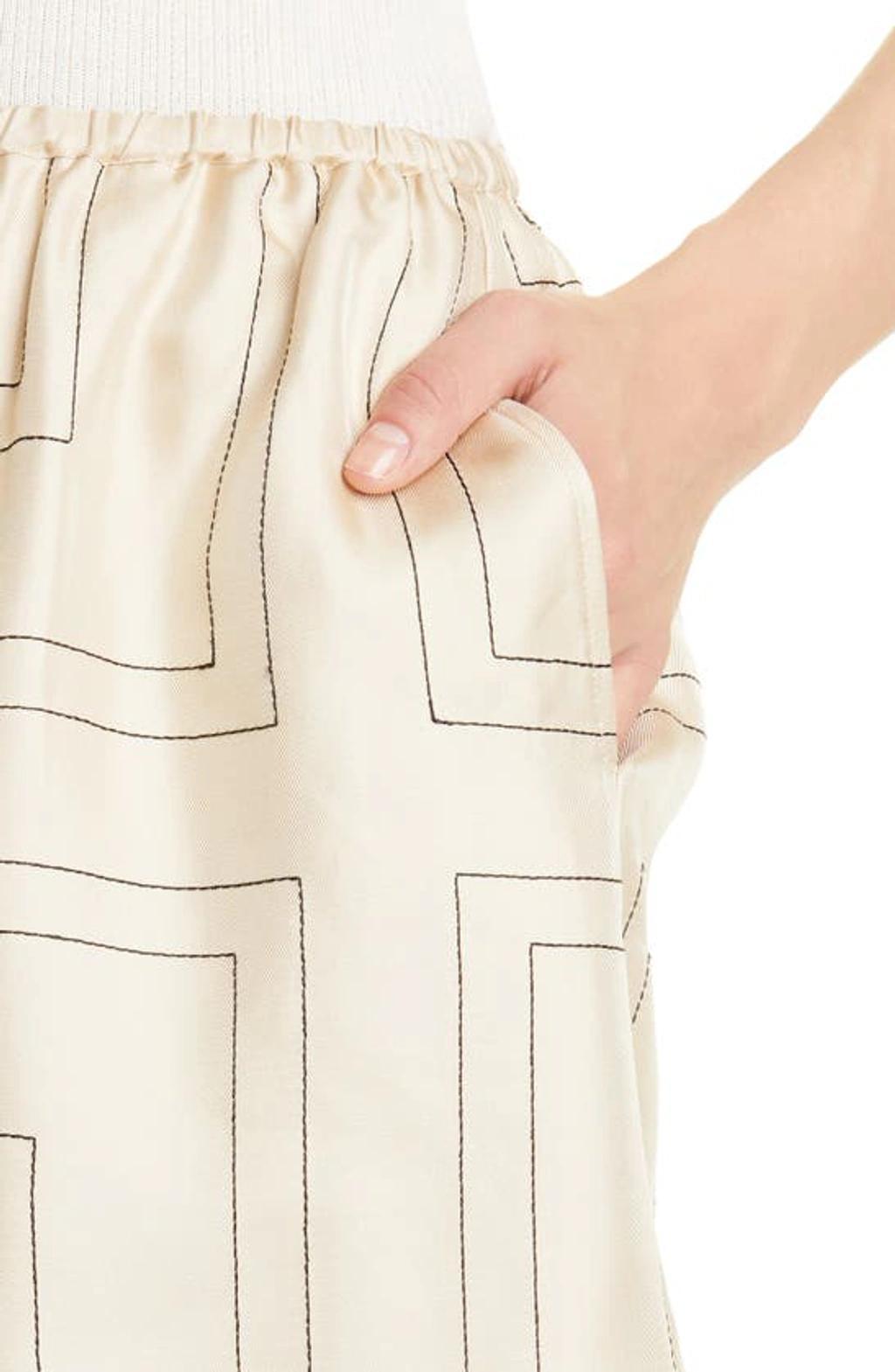 Toteme Monogram-embroidered Pajama Shorts In Ivory Monogram Product Image