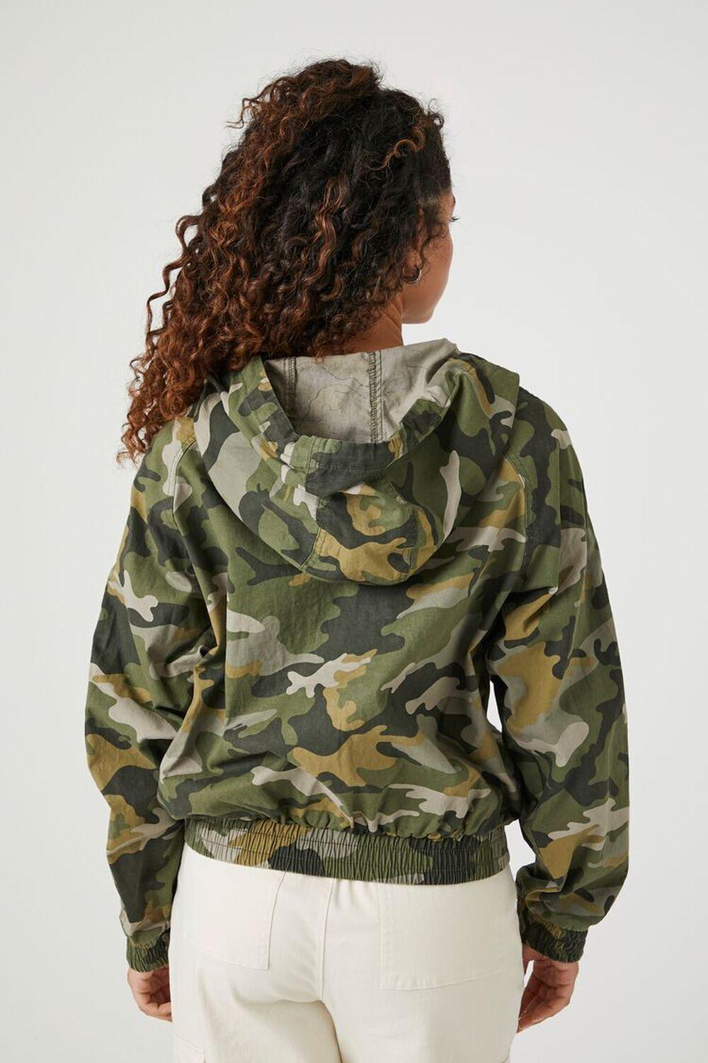 Twill Camo Print Hooded Jacket | Forever 21 Product Image