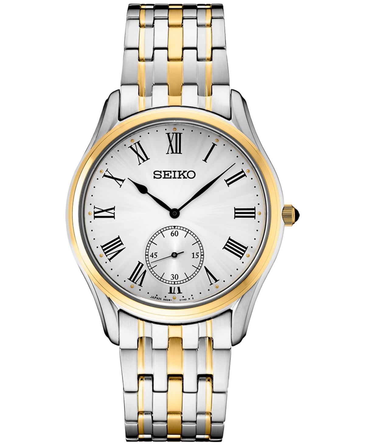 Mens Seiko Essentials Two-Tone Silver Dial Watch - SRK048 Product Image