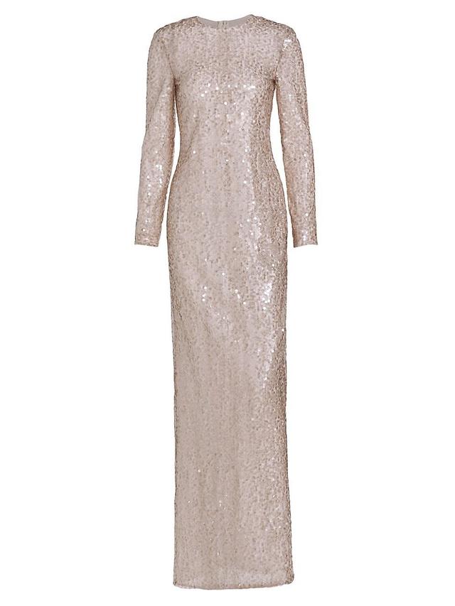 Womens Lore Sequined Long-Sleeve Gown Product Image