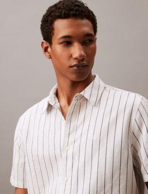 Wide Stripe Linen Blend Classic Button-Down Shirt Product Image