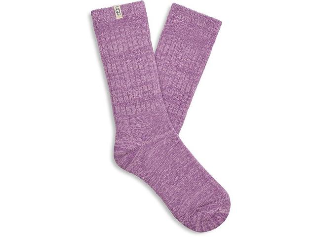 UGG Rib Knit Slouchy Crew Socks (Violet Queen) Women's Crew Cut Socks Shoes Product Image