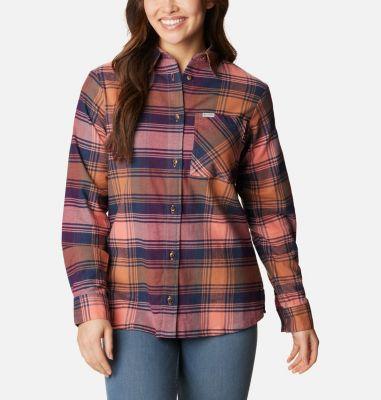 Columbia Calico Basin Plaid Print Long Sleeve Button Front Flannel Shirt Product Image