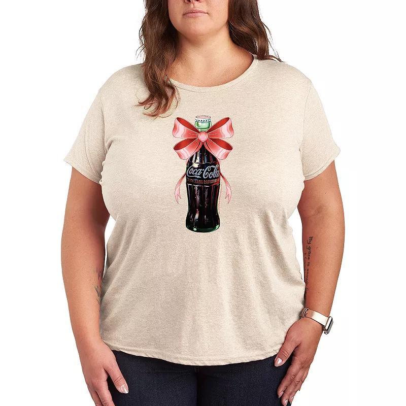 Plus Size Coca-Cola Bottle Bow Graphic Tee, Womens Product Image