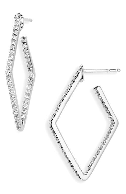 Roberto Coin Inside Out Diamond Square Hoop Earrings Product Image