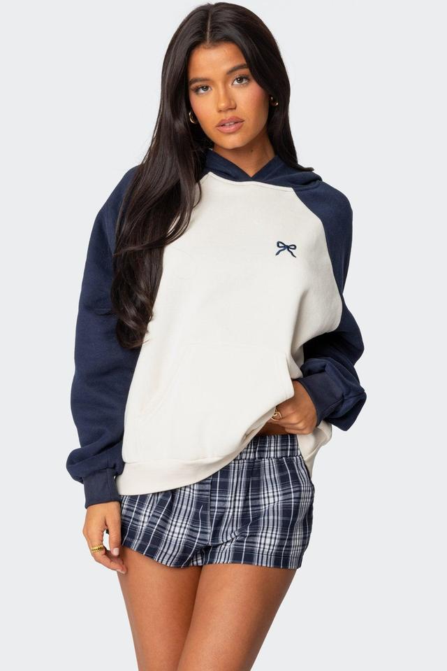 Raglan Bow Oversized Hoodie Product Image