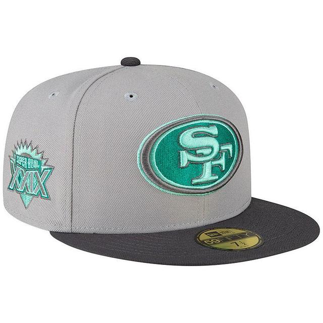 Mens New Era Gray/Graphite San Francisco 49ers Aqua Pop 59FIFTY Fitted Hat Grey Product Image