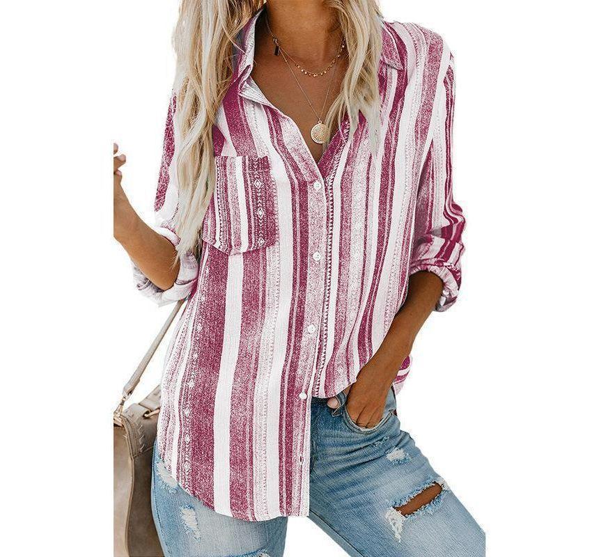 Long-Sleeve Striped Shirt Product Image