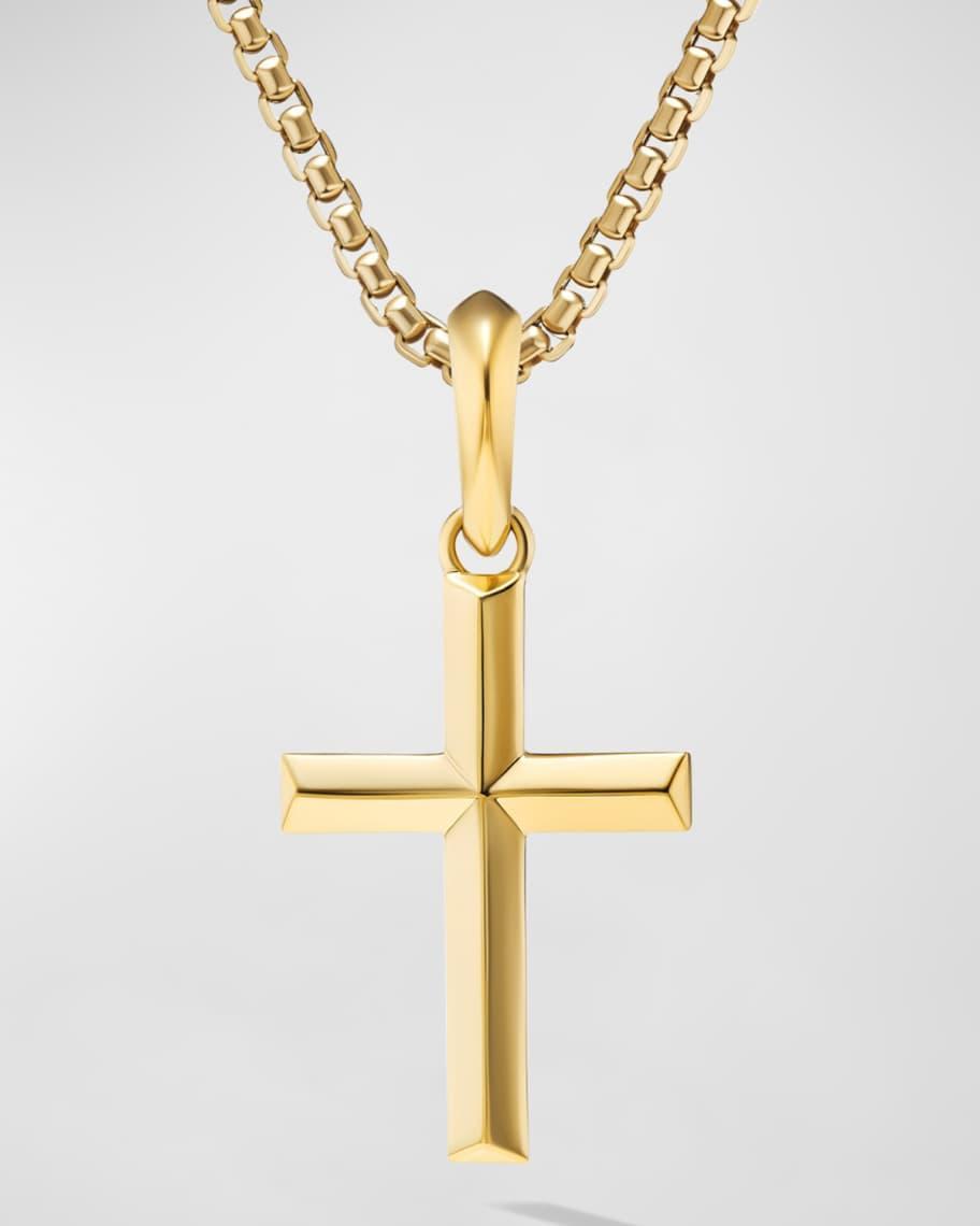 Men's Cross Pendant Enhancer in 18K Gold, 24mm Product Image