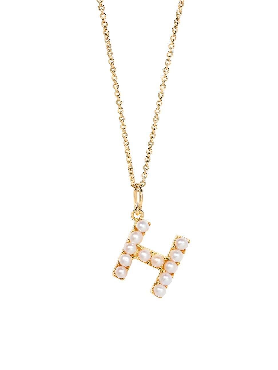 Womens Bridget Initial 14K-Gold-Plated & Freshwater Pearl Necklace Product Image