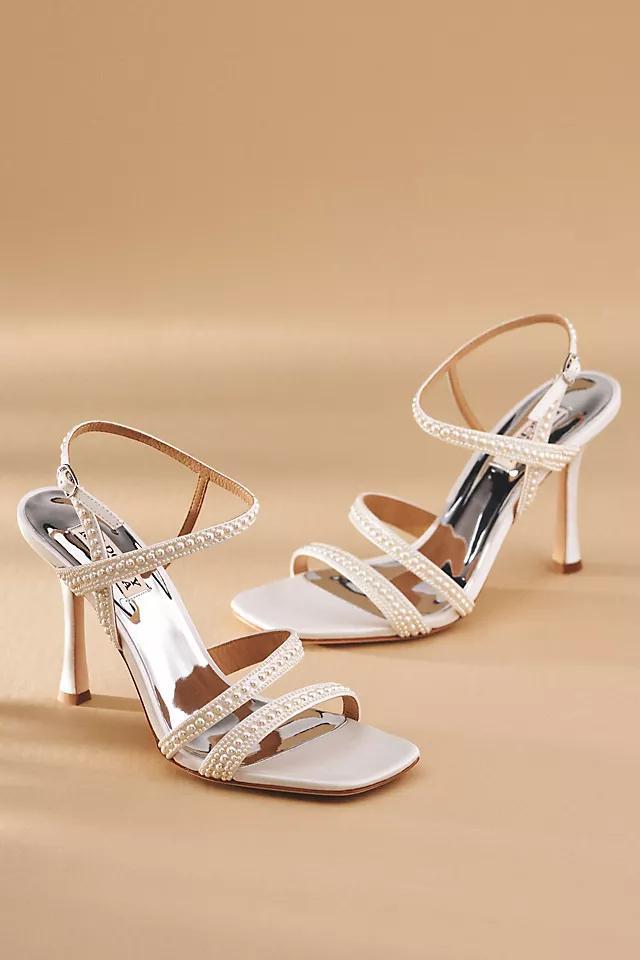 Badgley Mischka Brynlee Satin Bejeweled Strappy Heels Product Image