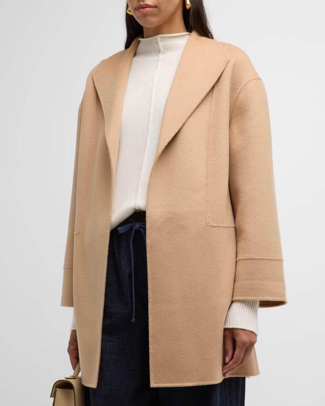 Open-Front Cashmere Car Coat Product Image