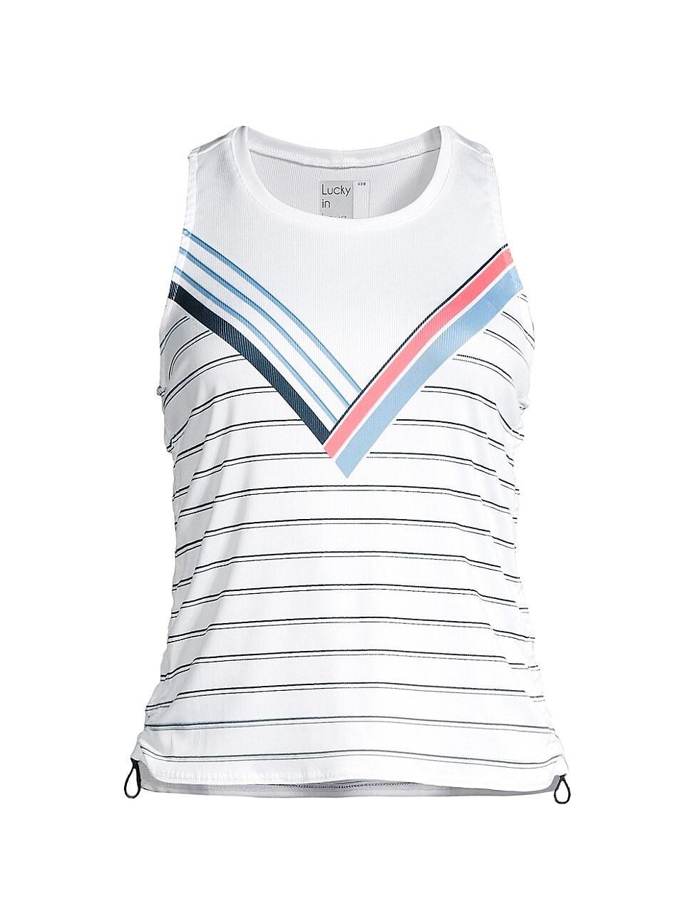 Womens Snake Point Stripe Rib-Knit Crop Tank Product Image