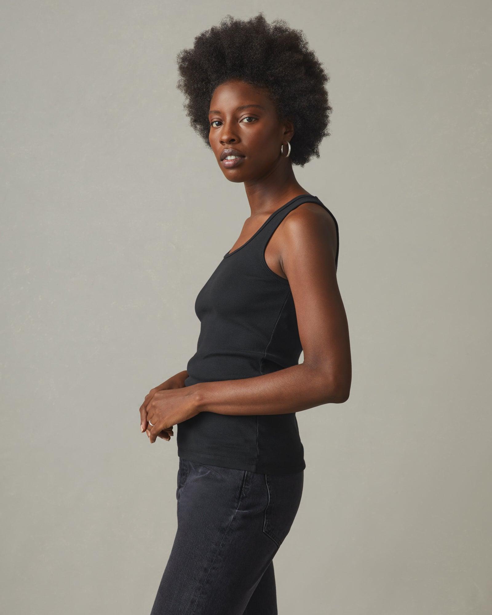 Rib Tank - Black Female Product Image