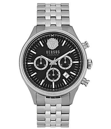 Versus Versace Mens Chronograph Date Quartz Colonne Gold-Tone, black Stainless Steel Bracelet 44mm Product Image