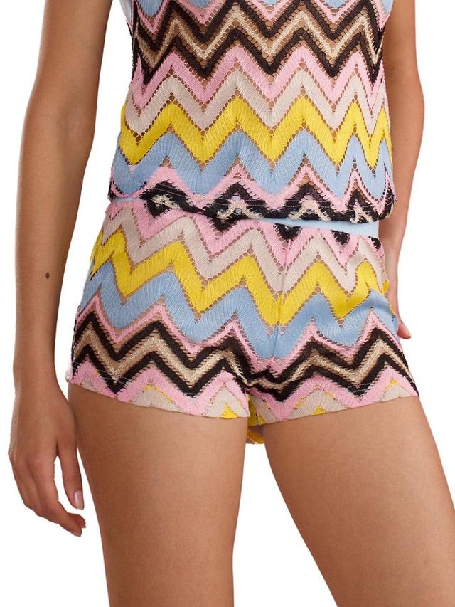 Womens Zigzag Crocheted Shorts Product Image