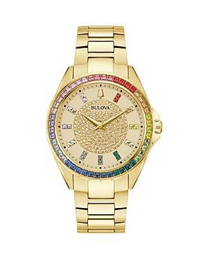 Bulova Mens Classic Phantom Gold-Tone Stainless Steel Bracelet Watch 40mm Product Image