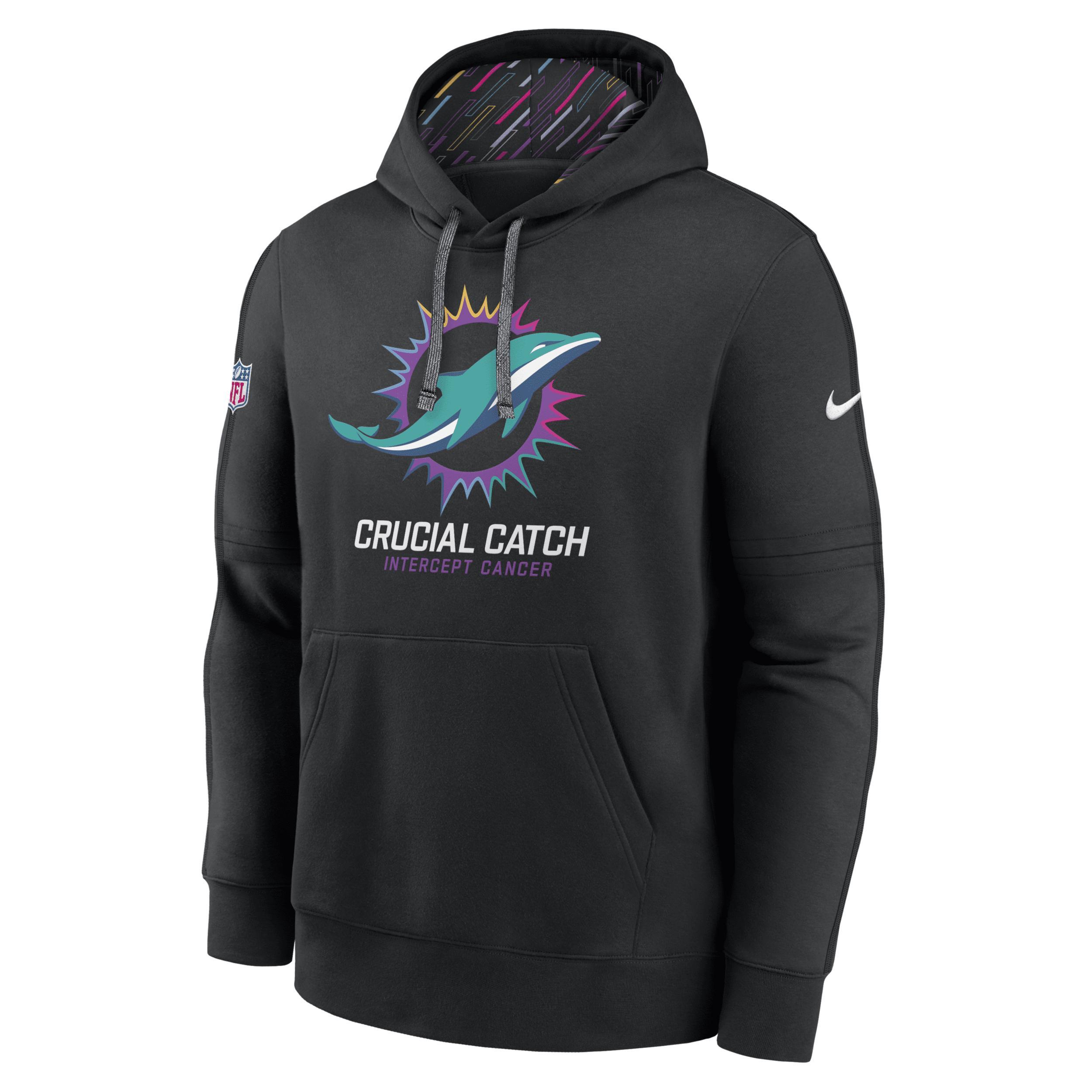 Miami Dolphins Crucial Catch Club Nike Men's NFL Pullover Hoodie Product Image