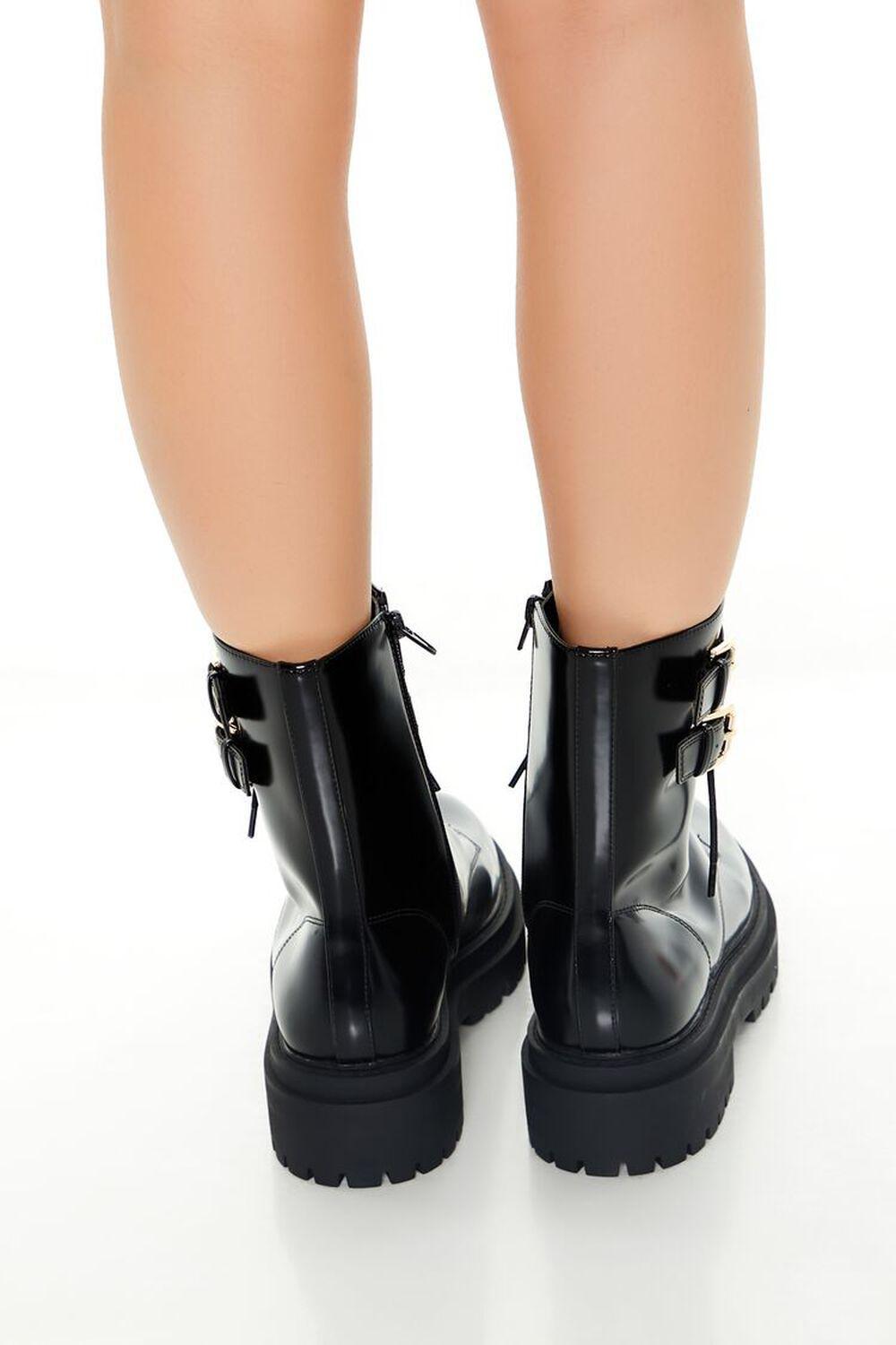 Buckled Lug-Sole Combat Booties | Forever 21 Product Image