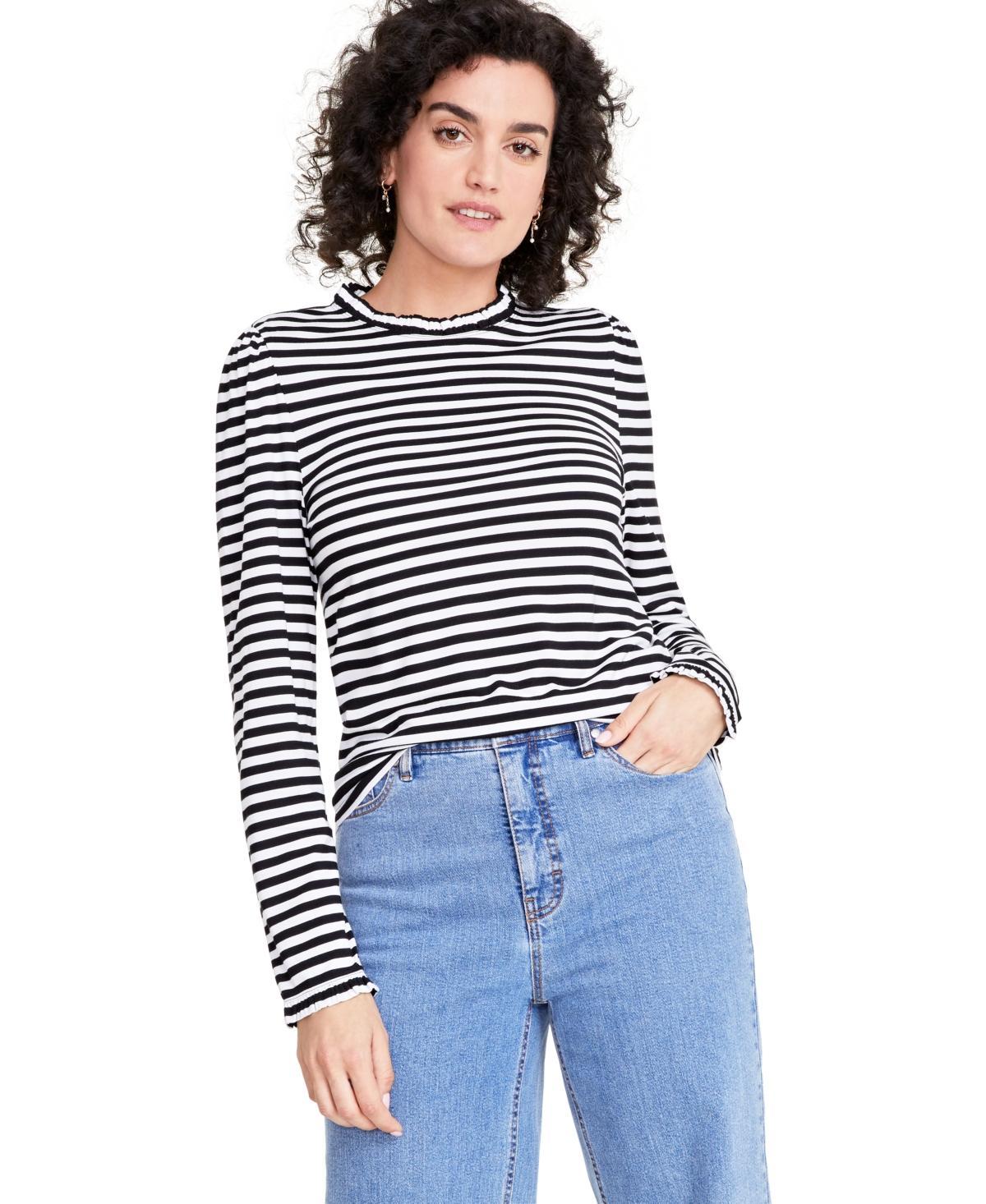 On 34th Womens Long-Sleeve Ruffle-Neck Top, Created for Macys Product Image