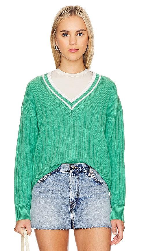 Cashmere Varsity V-neck Sweater Product Image