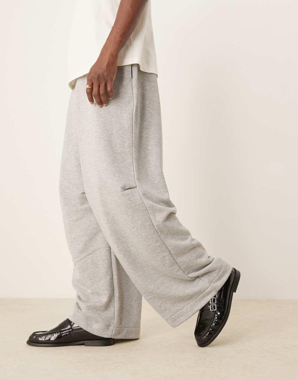 ASOS DESIGN oversized utility sweatpants in gray heather Product Image