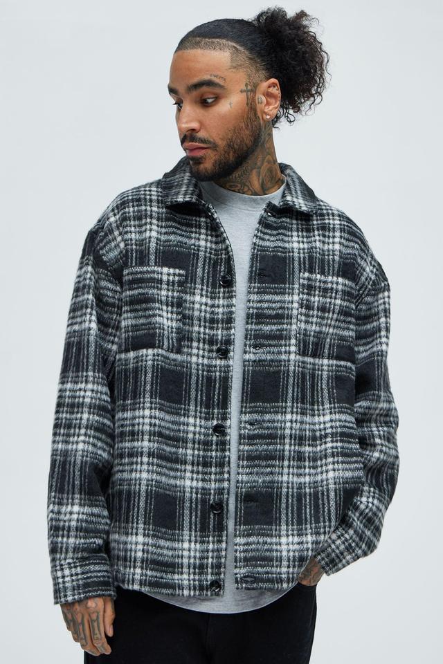 Agua Plaid Shacket - Black/White Product Image