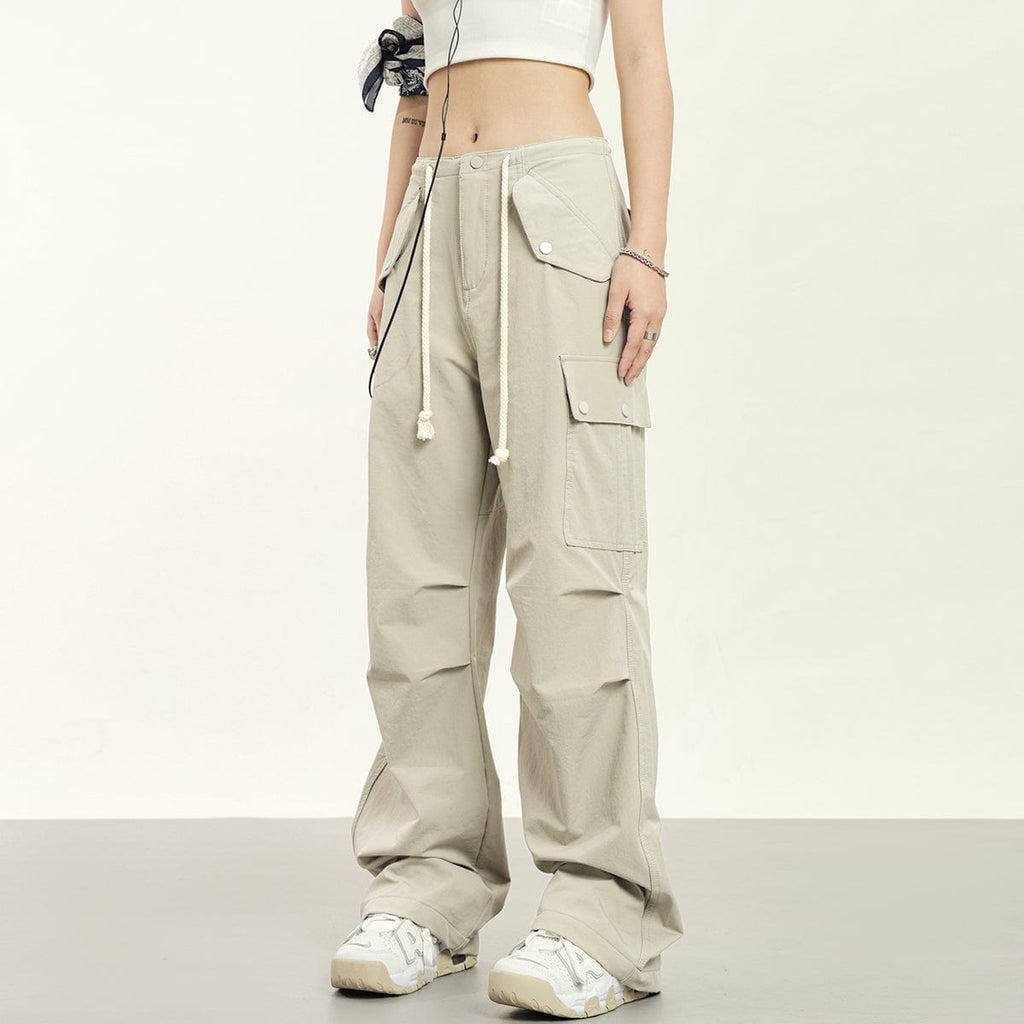 RTK (W) No. 1922 DRAWSTRING MULTI-POCKET WIDE CARGO PANTS Product Image