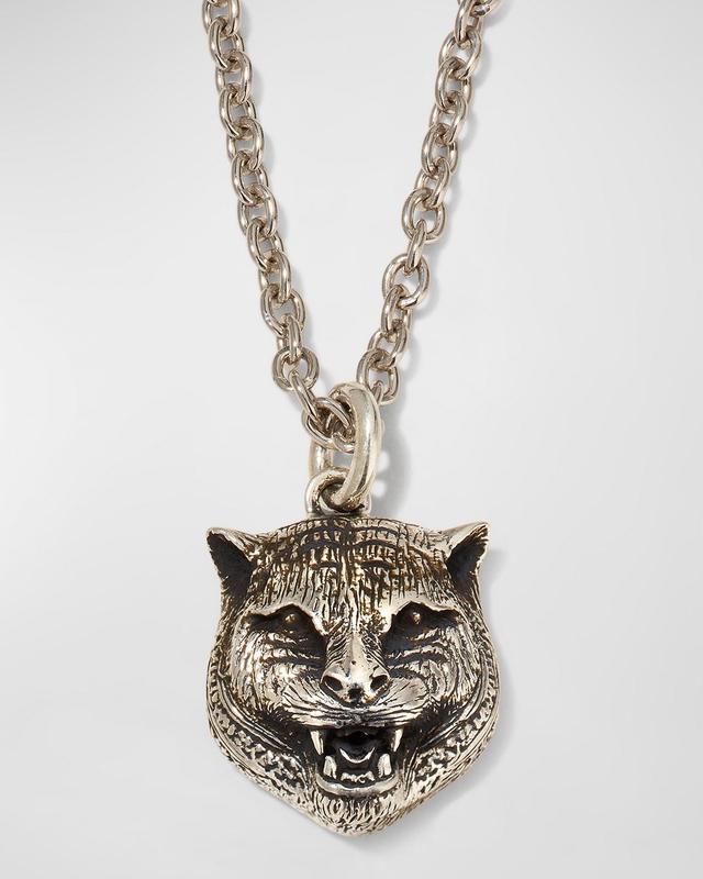 Feline Head Sterling Silver Necklace Product Image