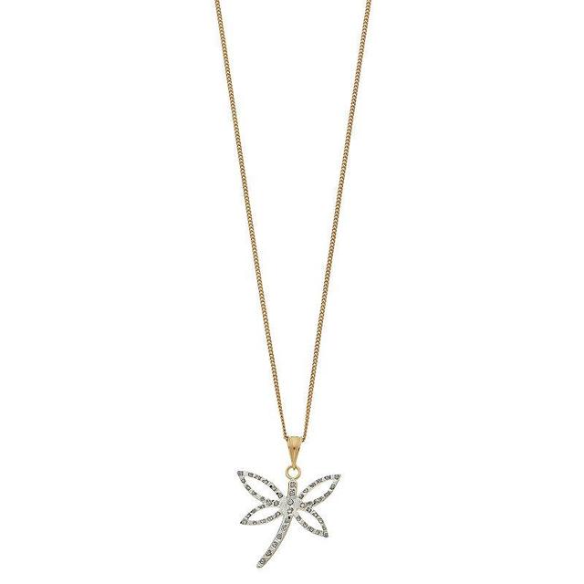 Diamond Mystique Sterling Silver Diamond Accent Dragonfly Pendant Necklace, Womens 18k Gold Over Silver Product Image